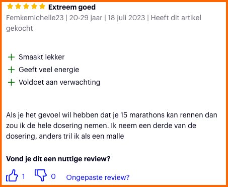 Een positieve gebruikersreview op Bol.com over de 5150 pre-workout