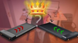 Twee verschillende bureau loopbanden