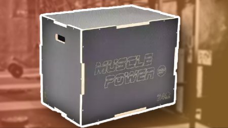 Een plyo box met anti slip oppervlak van het merk Muscle Power