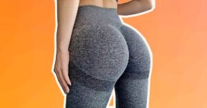 Billen in een grijze yoga legging