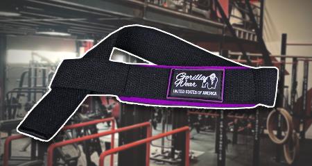 Zwart met roze dames lifting straps van het merk Gorilla Wear