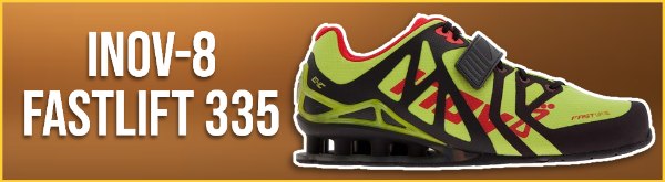Inov 8 Fastlift 335 gewichthefschoen in de kleurstelling zwart geel