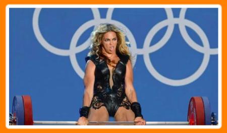 Beyonce die aan het deadliften is