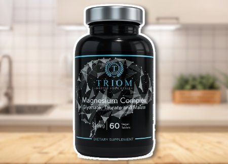 Zwart potje met Magnesium complex pillen van Triom