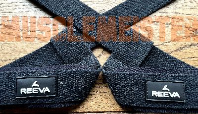 Mijn set zwarte katoenen lifting straps van Reeva