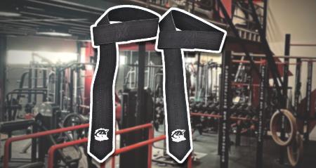 Zwarte leren lifting straps van het merk Pack Leader
