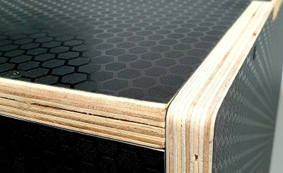 Close up van de anti slip laag op een plyo box