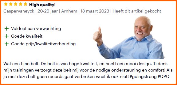 Positieve gebruikersreview van de Reeva lifting belt op Bol.com