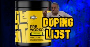 Grote gele pot pre workout van het merk Space Dust