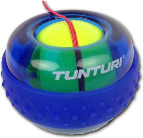 Blauwe polstrainer van Tunturi met logo en aan de binnenkant een gele bal