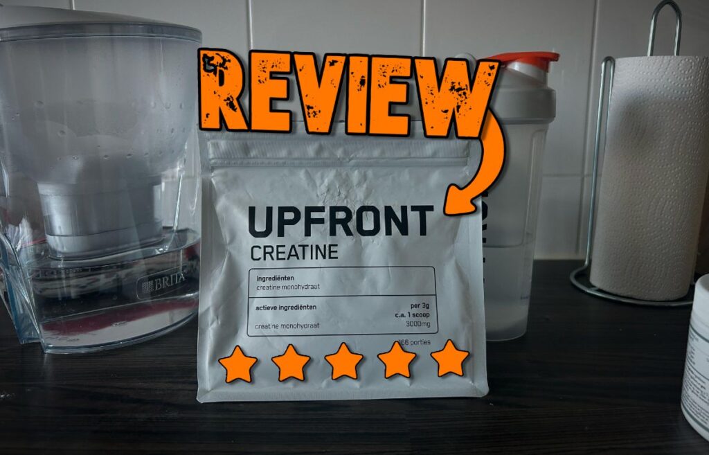 Zak Upfront creatine op een aanrecht