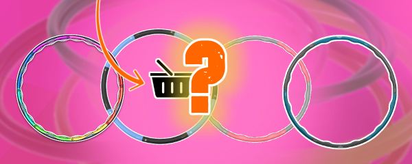 4 Verschillende fitness hoelahoepen op een rij