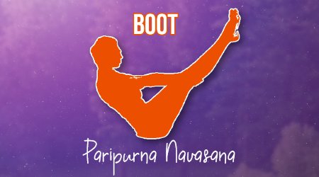Illustratie van de Yoga Boot Paripurna Navasana houding